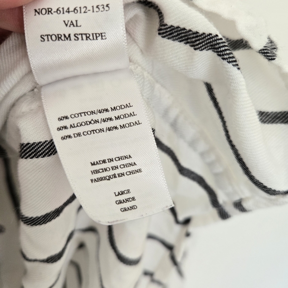 Rails White and Black Striped Button-Down Shirt tie front Normcore Size Large - Picture 5 of 7